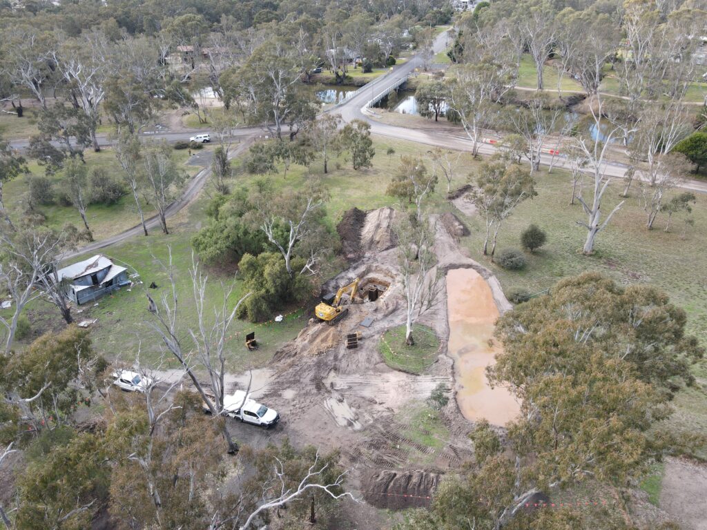 The pipeline being constructed from Wimmera River to The Ranch