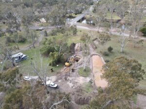 The pipeline being constructed from Wimmera River to The Ranch